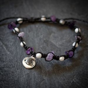 Bracelet socière howlite et améthyste